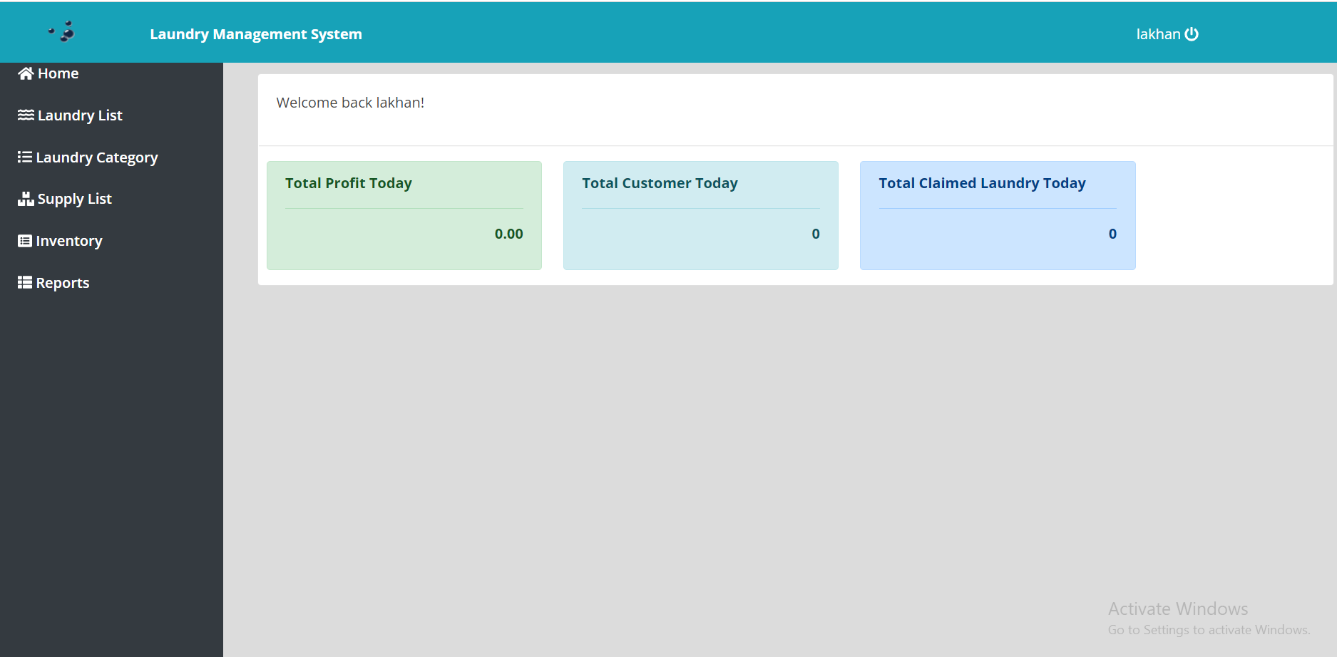 LAUNDRY MANAGEMENT SYSTEM  WITH ADMIN PANEL